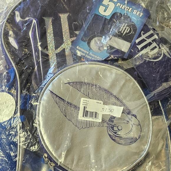 Harry Potter 5 Piece Backpack & Lunch Bag Set School Bookbag NWT - Picture 2 of 3